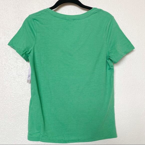 Nordstrom bp. V-Neck Short Sleeve Tee Green Size XXS - Picture 8 of 9